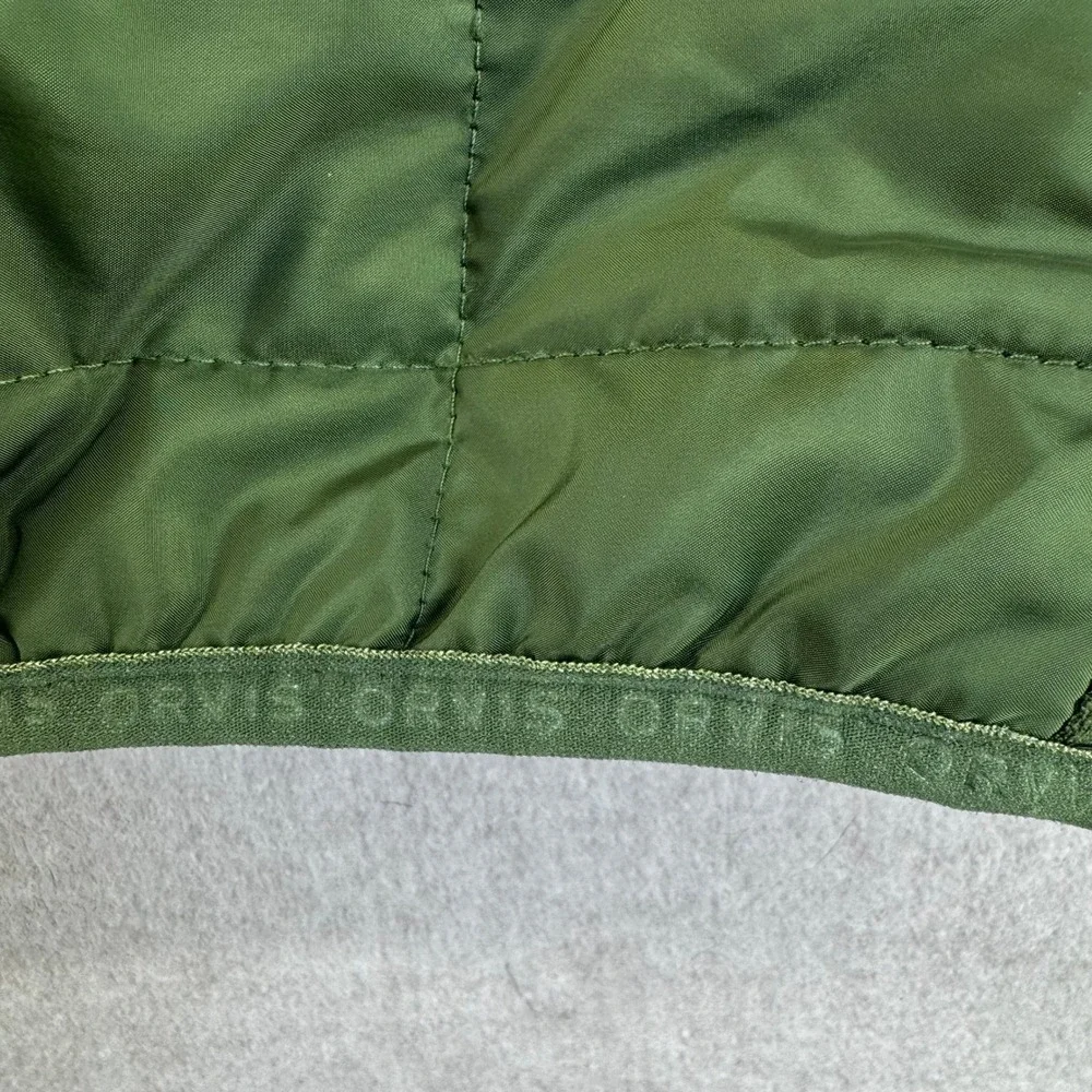 Orvis Classic Collection Mens Large Hybrid Quilted Full Zip Jacket Olive Green - Picture 4 of 7